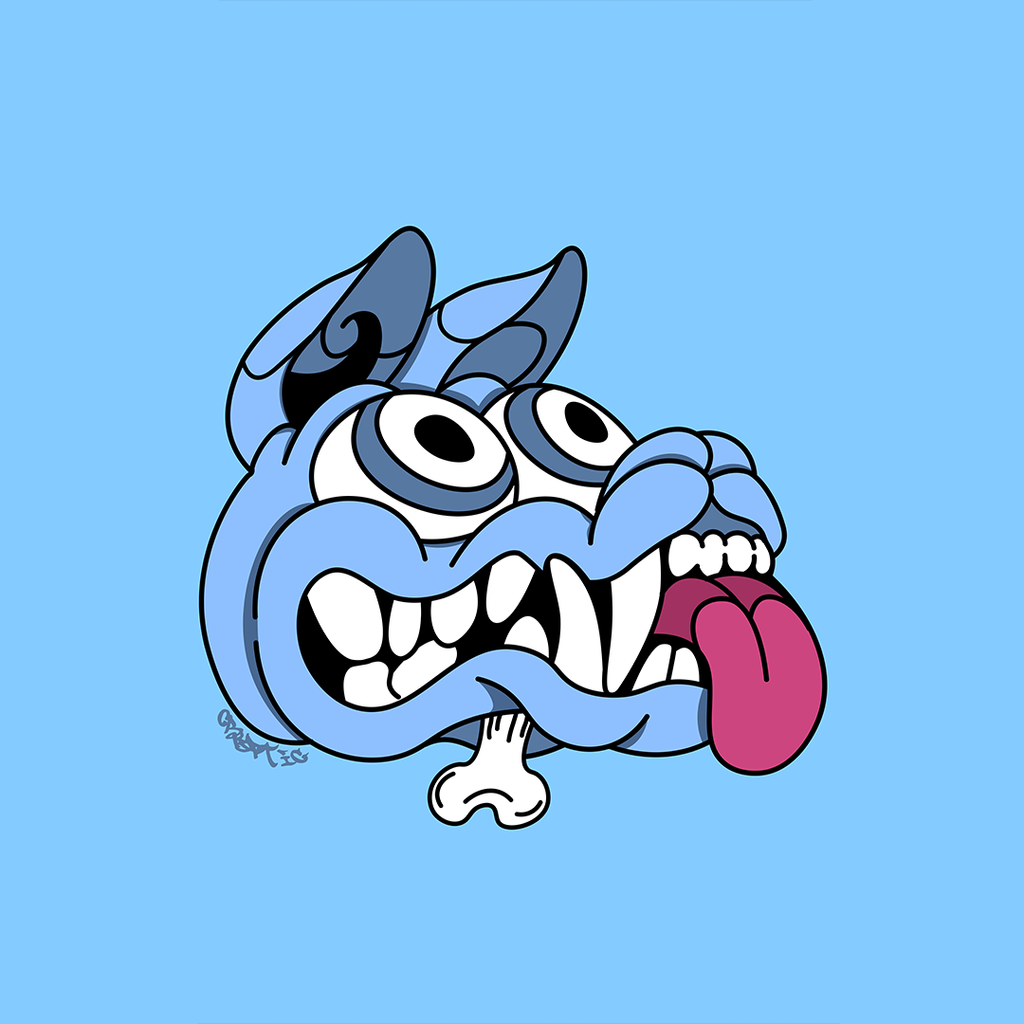 Cryptic - Mad Dog - Magnetic Patch For Hoodie - Blue