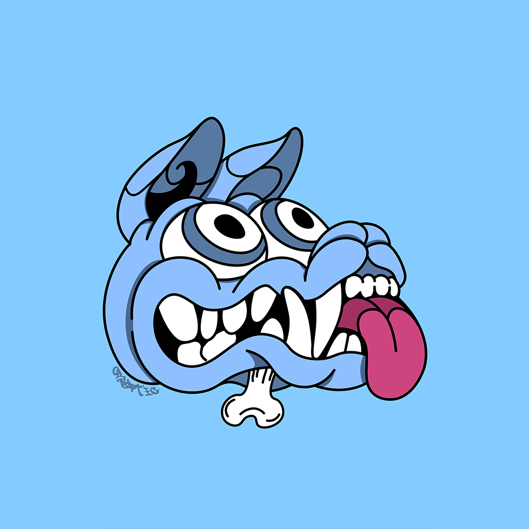 Cryptic - Mad Dog - Magnetic Patch For Hoodie - Blue