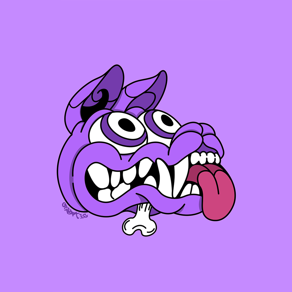 Cryptic - Mad Dog - Magnetic Patch For Hoodie - Violet